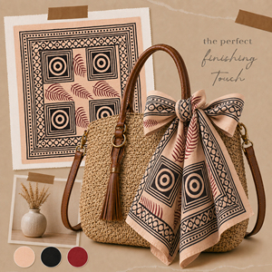 Nuevo pañuelo cuadrado de algodón con estampado Bagru, accesorio multifuncional estilo bohemio chic para primavera y otoño - Product Image 2