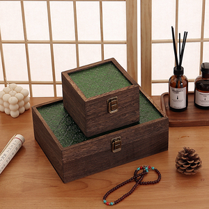 Wooden Jewelry <b>Box</b> Rectangular Storage Case with Lid Metal Clasp Decorative Organizer for <b>Necklace</b> Bracelet <b>Gift</b> Packaging - Product Image 5