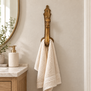SHUBHAM Handcrafted Solid Brass Camel Head Towel Hanger Antique Finish Wall Mounted Decorative <b>Bathroom</b> <b>Accessory</b> - Product Image 3