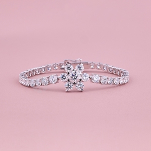 สร้อยข้อมือเพชรเส้นเดียวสำหรับเทนนิสและการ15.0Ct สุดหรูสร้อยข้อมือประดับเพชรสำหรับปลูกในห้องแล็บทรงกลมทำจากทองคำ10K 14K 18K - Product Image 1