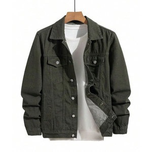 แจ็คเก็ตยีนส์ผู้ชายสำหรับฤดูใบไม้ร่วงและฤดูหนาว คุณภาพสูง แห้งเร็ว ปรับแต่งโลโก้ด้านหน้าได้ รุ่นล่าสุด - Product Image 1