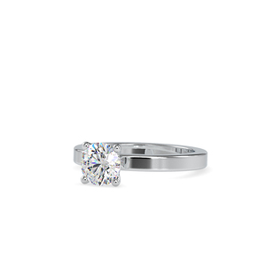 Four Prong Round Cut Moissanite Diamond Flat <b>Band</b> Exquisite Bridal Jewelry 925 <b>Sterling</b> <b>Silver</b> Engagement <b>Ring</b> - Product Image 2