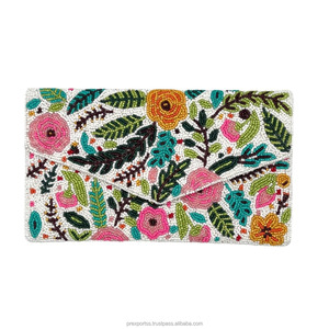 Bolso de Mano de Algodón con Bordado Floral y Cuentas, Hecho a Mano, Portátil, para Bodas de Otoño, Fiestas Nocturnas, Bolso de Novia, Personalizado, de Lujo, para Mujer - Product Image 4