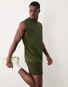 High Quality Breathable Quick Dry Eco-Friendly Wide Shoulder Fitness <b>Singlet</b> Gym Fitness Tops Loose Muscles Camisole Sleeveless - Product Image 2