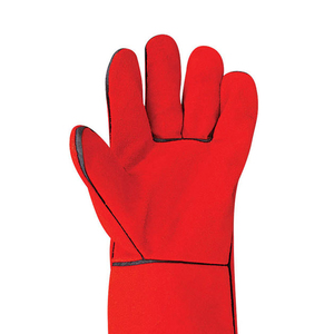 Guantes de Soldadura de Cuero Rojo SILK HAWKS International, Protección Contra Calor, Resistentes al Fuego, Antideslizantes, con Detección de Agujas - Product Image 6