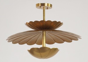 Elegant Bronze Ceiling <b>Light</b> Fixture With <b>Shell</b> Shape Design For Indoor Lighting Decorations - Product Image 2