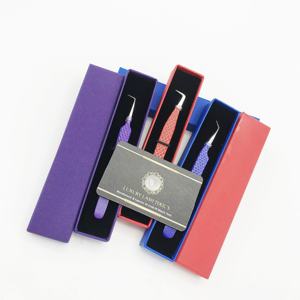 Sustainable Stainless Steel Lash Tweezer Silver Tip 45 Degree 90 Degree 90 <b>Boot</b> Multiple Powder Coating Glitter <b>Boxes</b> Eyelash - Product Image 5