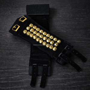 Ghungroo de Bharatnatyam de 3 filas y 61 campanas, de terciopelo negro y metal, hecho a mano, para doble cinturón, instrumento musical y accesorio de danza - Product Image 2