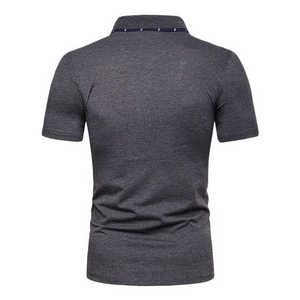 Camisa de Hombre Azul Oscuro Personalizada, Manga Corta, Tejida en Algodón, con Cuello, Rayas, Impresión Digital, Casual, de Negocios, OEM, Transpirable - Product Image 2
