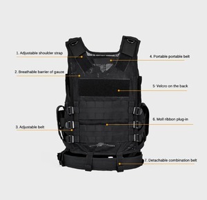 Gilet tactique réglable, respirant, ergonomique, polyvalent, confortable et durable pour le paintball et les activités de plein air - Product Image 6