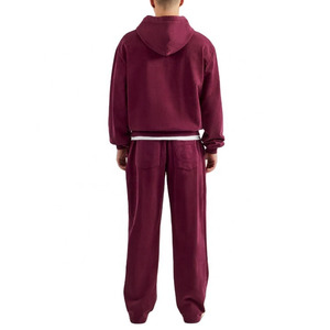 Ensemble de survêtement streetwear pour homme en molleton de coton, coupe évasée, personnalisable OEM, avec pantalon de jogging évasé et sweat à capuche - Product Image 2