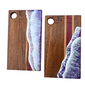 เขียงไม้ Thatwood ลายคลื่นเรซิ่นสีม่วง งานแฮนด์เมด สไตล์ชายทะเล สำหรับใช้ในครัว - Product Image 1