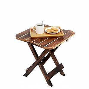 Mesa de Noche de Madera Maciza Tradicional Hecha a Mano, Mesa Auxiliar para Sala de Estar o Dormitorio que Ahorra Espacio - Product Image 6