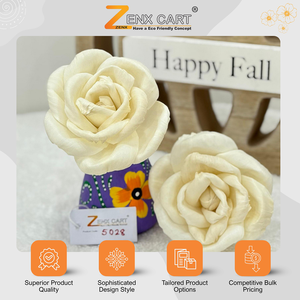 Fleurs artificielles en bois de Sola écologiques fabriquées à la main en tailles 6/8/10 cm pour la décoration de Noël et d'Halloween - Product Image 2