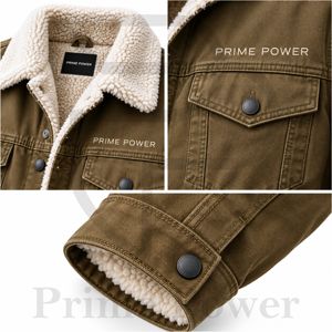 Wholesale Men's Fleece Lined <b>Denim</b> <b>Jacket</b> Sherpa Collar Winter Trucker Coat Custom OEM ODM Private Label Apparel Supplier - Product Image 3