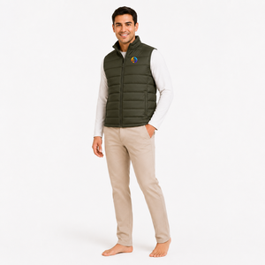 men <b>puffer</b> <b>vest</b> <b>jacket</b> with insulated padding and durable outer material providing comfortable warmth for hiking camping travel - Product Image 4