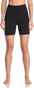 Regular Custom Waisted Women Yoga Leggings Biker Shorts Inseam Pockets <b>Tummy</b> <b>Control</b> Breathable Workout Elastic - Product Image 6