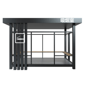 Cabine mobile pour fumeurs, kiosque public pour le thé, salon à structure en acier, poste à fumer d'usine, verre de confidentialité, amovible - Product Image 6