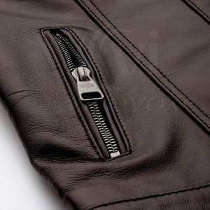 Veste en cuir véritable de haute qualité pour femmes, veste tendance avec logo uni pour la saison automne-hiver - Product Image 6