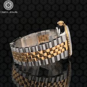 Charm_Jewells Men's Luxury Stainless Steel <b>Mechanical</b> <b>Watch</b> Round Case 36mm Analog Sapphire Dial Folding Clasp - Product Image 2