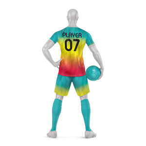 Ensemble maillot et short de football pour homme 100 % polyester imprimé sur mesure, logo frontal, extensible dans quatre directions, respirant, séchage rapide - Product Image 6