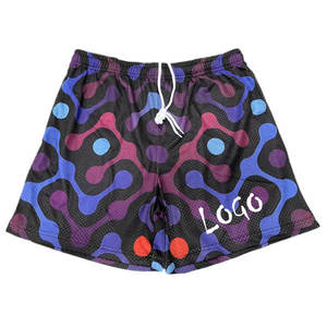 Shorts d'été unisexe pour hommes, en polyester par sublimation, personnalisables, double couche, imprimés sur toute la surface, en maille, shorts de bain vierges, vente en gros - Product Image 1