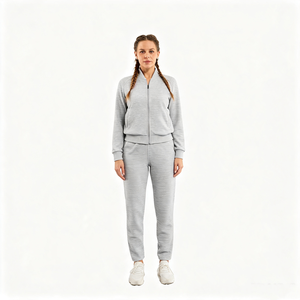 Conjunto de Sudadera con Capucha y Cremallera para Mujer, Estilo Urbano, Algodón, Corte Regular, Venta al por Mayor de Fábrica - Product Image 1