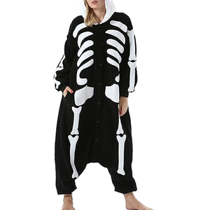 Latest Design Solid Pattern <b>Womens</b> Knitted Fleece Onesie Plus Size Footed Breathable <b>Thermal</b> 100% Cotton Hooded High Quality - Product Image 3