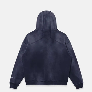 เสื้อฮู้ดดี้แฟชั่นไฮสตรีทราคาพิเศษ ออกแบบลายพิมพ์ตามสั่ง MOQ ต่ำ ผ้าหนา GSM ซักย้อมสีซีดแบบ Sun Fade Acid Washed  แบบสวมหัวไม่มีลาย - Product Image 2