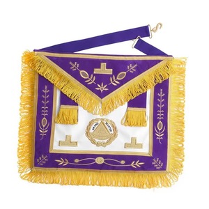 Delantal Masónico de Gran Maestro de Logia Azul, Morado con Emblema Dorado y Corona MAP-0107 - Product Image 4