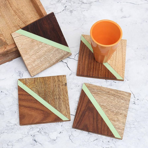 High Standard Vintage Kitchen Table Coaster Reusable Resin Handmade Polished Mat Pad Holder Factory Price <b>Customized</b> <b>Cup</b> - Product Image 2