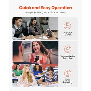 Grabadora de Voz Digital de 128 GB, Dispositivo de Grabación de Audio con Reproducción, Contraseña USB, 8730 Horas de Grabación Activada por Voz, Alta Capacidad - Product Image 5