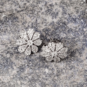 Memoria Jewels, Nuevos Pendientes de Diamantes con Forma Geométrica, Oro Blanco de 18k, Estilo Vintage, Certificados, para Mujer - Product Image 5