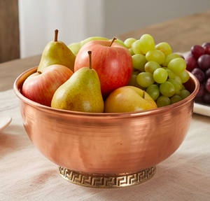 Bol en cuivre poli fait main, design traditionnel chinois, bol de service en métal pour offrir en cadeau et pour la cuisine - Product Image 4
