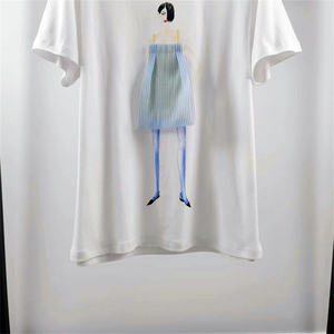 T-shirts d'été pour femmes en coton/polyester, logo personnalisé, haute qualité, écologiques, respirants, décontractés, tricotés, coupe ajustée, manches courtes - Product Image 6