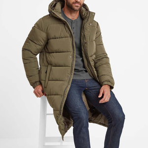 Men's Long Down Jacket Parka Hooded Waterproof Breathable Polyester-Filled Long Sleeve Warm Windproof Pocket Crack Long Rope - Product Image 5