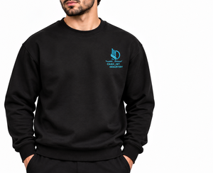 OARH_INT Industry Men's <b>Black</b> <b>Crew</b> <b>Neck</b> <b>Sweatshirt</b> Regular Fit 100% Cotton Printed Logo Front Casual Autumn Wear - Product Image 1