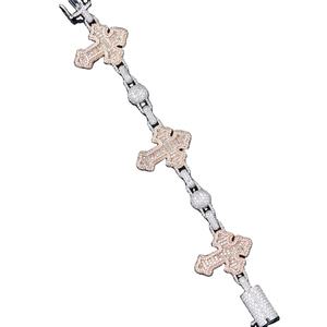 Listo para enviar Cross Cluster Moissanite Tennis Bracelet Iced Out 925 Silver Tennis Bracelet Exquisita Hip Hop Jewelry Hombres Mujeres - Product Image 1