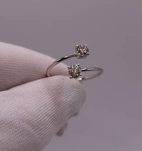 Anillo de Diamantes Cultivados en Laboratorio de 0.52 CT con 2 Piedras, Chapado en Oro de 18K |   Diseño Toi Et Moi para Mujer |   Joyería nupcial con certificado IGI para aniversario - Product Image 3