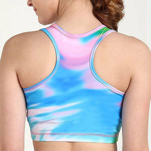 Wholesale Adjustable Straps Sports Bra Professional Made Custom Heat-Transfer Printed Front Sleeveless Quick Dry High Support - Product Image 5