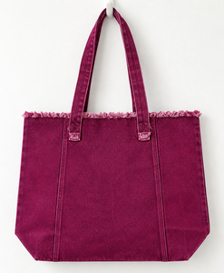 Tote <b>Bag</b> <b>Fringe</b> Shoulder Handbag Large Capacity Casual Shopping Carryall Women Fashion Solid Open Closure Beach Denim <b>Bag</b> - Product Image 6