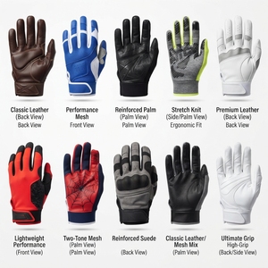 Guantes de Bateo de Béisbol Unisex para Adultos, de Poliéster/Algodón, Transpirables, para Entrenamiento, para Zurdos, Tallas XL, XXL, en Colores Negro, Rojo, Azul Marino, Blanco y Gris - Product Image 2