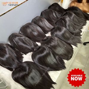 Venta al por mayor sedoso onda recta estilo cutícula alineada pelucas de cabello Remy Grado 1 extensiones de cabello humano vietnamita crudo - Product Image 5