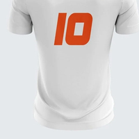 Camiseta de Fútbol Corta Sublimada con Impresión Personalizada, Uniforme de Fútbol Profesional, Transpirable, de Secado Rápido, Poliéster que Absorbe la Humedad