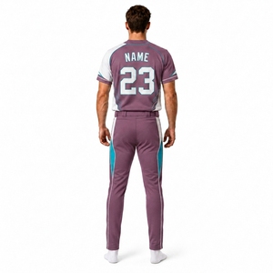 Ensemble uniforme de baseball personnalisé pour hommes : maillot et pantalon sublimés, entièrement boutonnés, pour performance athlétique, vêtements de sport, OEM, marque privée - Product Image 2