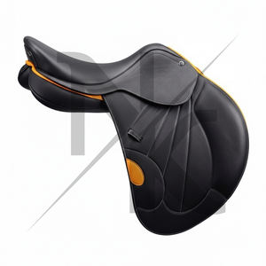 Silla de doma de cuero de vaca premium con estructura de madera para salto ecuestre, cómoda, productos de equitación inglesa de la India - Product Image 2