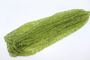 Natural Peridot Faceted Rondelle Beads 4.5-6mm 16 Inches Long Strand for Jewelry Making Rare Big Size - Product Image 6