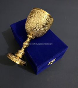 แก้วน้ำทองเหลืองโบราณ - แก้วทองเหลืองลายนูนทำมือสไตล์วินเทจ - จัดจำหน่ายโดยตรงจากโรงงาน B2B - Product Image 4