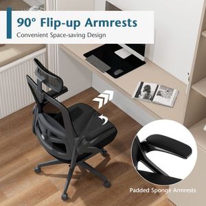 Sedia da Ufficio Ergonomica Girevole Regolabile con Supporto Lombare, Comoda Sedia da Lavoro per Casa o Ufficio - Product Image 5