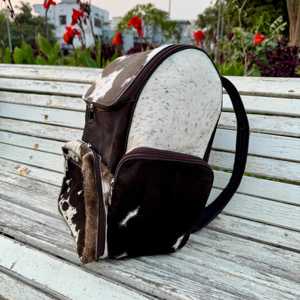 <b>Real</b> Cowhide Hairon <b>Backpack</b> Luxury Genuine <b>Leather</b> Travel Bag Western Design Custom Logo Wholesale OEM LHBP-0206 - Product Image 4